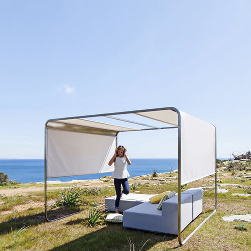 Selbsttragende Pergola - SHANGRILA - april furniture - Edelstahl / Sunbrella® / mit Stoffüberdachung