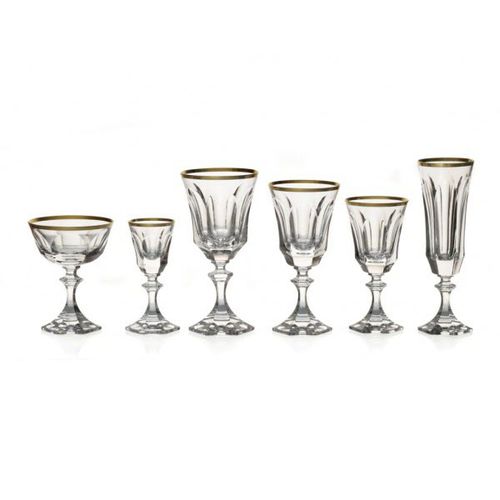 Glas für Likör - CHENONCEAUX OR - CRISTAL DE SÈVRES - mit Stiel / Wein / Kristall