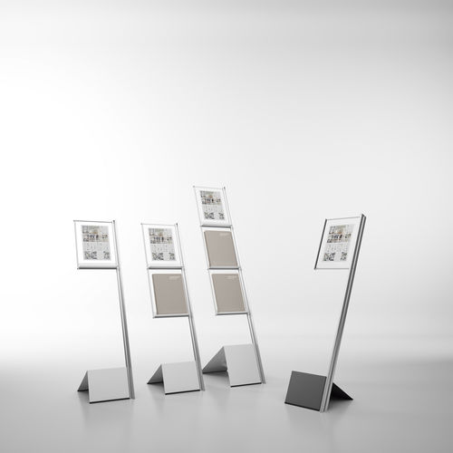 Werbeträger mit hohen Beinen - IFLAG - Systemtronic - für den Innenraum / Aluminium / Aluminium