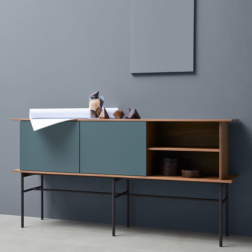 Sideboard mit hohen Beinen - 7For - Sculptures Jeux - modern / lackiertes Holz / Eiche
