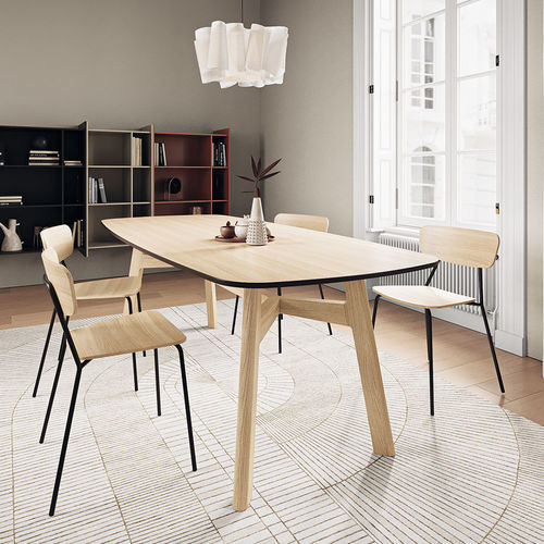 Esstisch / skandinavisches Design - Gem - Sculptures Jeux - Holzfurnier / Natureiche / Laminat
