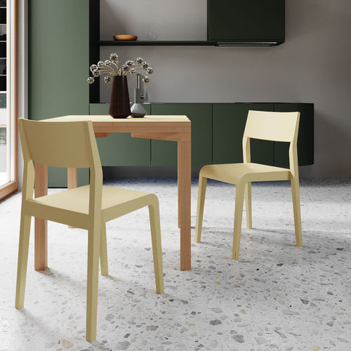Esstisch / skandinavisches Design - Piaf - Sculptures Jeux - Eiche / Laminat / Gestell aus Eiche