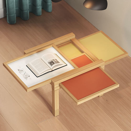 Couchtisch / skandinavisches Design - Par3 - Sculptures Jeux - Laminat / Gestell aus Eiche / Gestell aus Massivholz