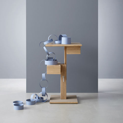 Nachttisch / skandinavisches Design - Nuit - Sculptures Jeux - Eiche / Laminat / Gestell aus Eiche