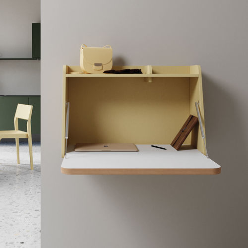 Sekretär / skandinavisches Design - WORKIN MINI - Sculptures Jeux - Eiche / Holzfurnier / mit integriertem Stauraum