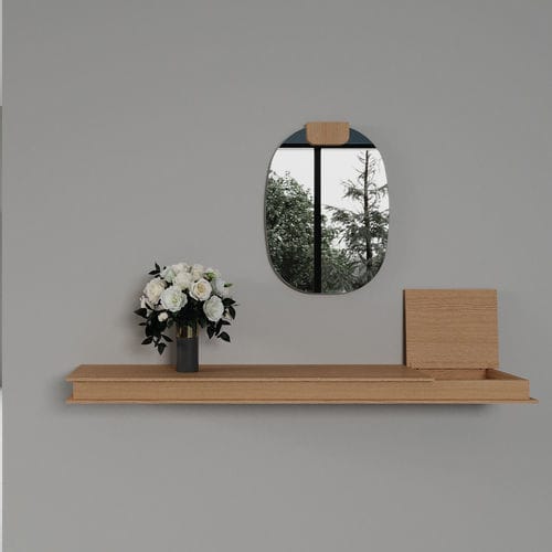 Konsolentisch / skandinavisches Design - Flap - Sculptures Jeux - Eiche / Holzfurnier / amerikanischer Nussbaum