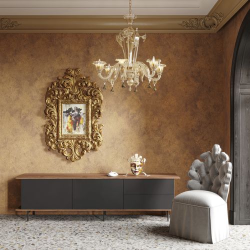 Modernes Sideboard - 7 for - Sculptures Jeux - lackiertes Holz / Holzfurnier / lackiertes MDF