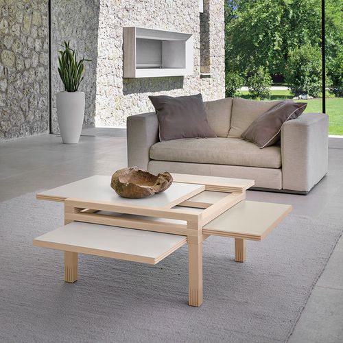 Couchtisch / skandinavisches Design - Par4 - Sculptures Jeux - Eiche / Buche / amerikanischer Nussbaum