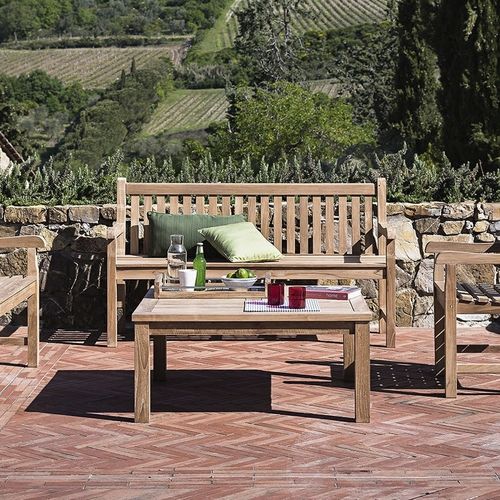 Klassische Gartenbank - Classica - Il Giardino di Legno - Teakholz / mit Rückenlehne / mit Armlehnen