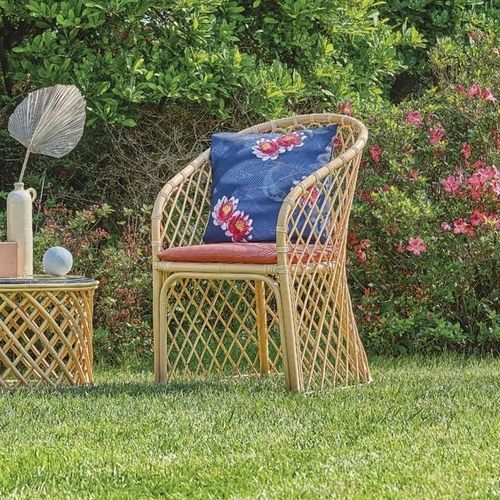Moderner Gartenstuhl - Alice - Il Giardino di Legno - für Außenbereich / Stoff / Gestell aus Rattan