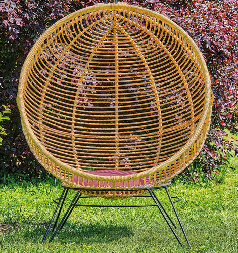 Moderner Sessel - Alice  - Il Giardino di Legno - Stoff / Rattan / mit abnehmbarem Kissen