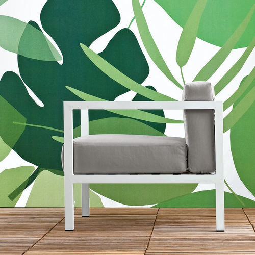 Moderner Sessel - Lui & Lei - Il Giardino di Legno - Stoff / Aluminium / mit abnehmbarem Kissen