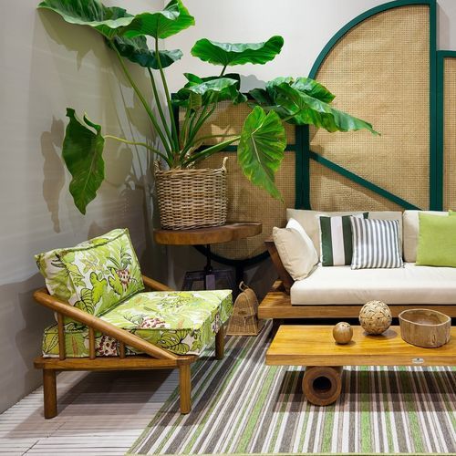 Moderner Sessel - Ring - Il Giardino di Legno - Stoff / Teakholz / mit abnehmbarem Kissen