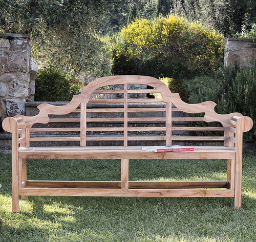 Klassische Gartenbank - Vittoria  - Il Giardino di Legno - Teakholz / mit Rückenlehne / mit Armlehnen