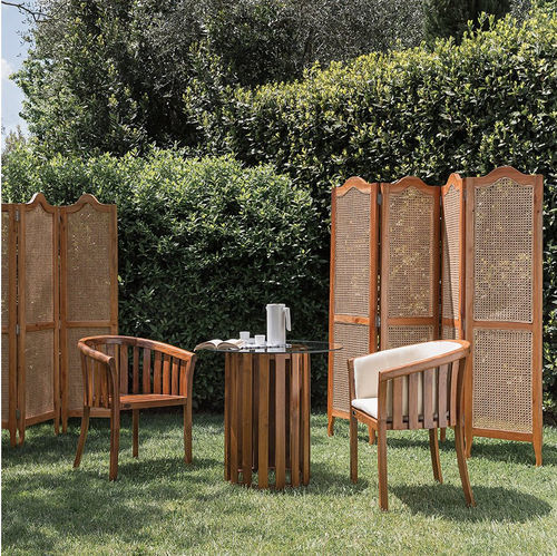 Traditioneller Sessel - Georgetown - Il Giardino di Legno - Stoff / Teakholz / Teakholz