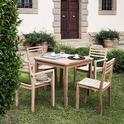 Moderner Esszimmerstuhl - Dehors - Il Giardino di Legno - für Außenbereich / Teakholz / Gestell aus Teakholz