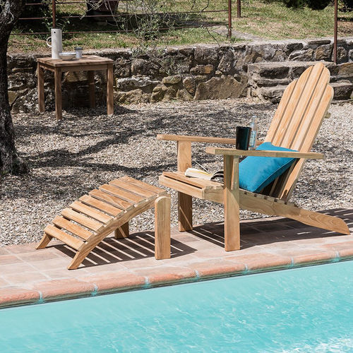 Klassische Sonnenliege - Riviera - Il Giardino di Legno - Teakholz / Teakholz / braun