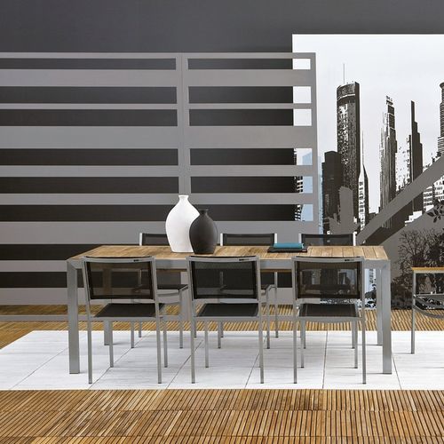Moderner Esstisch - Adamas - Il Giardino di Legno - Teakholz / Gestell aus Teakholz / rechteckig
