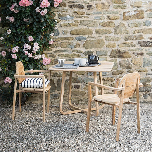Moderner Esstisch - Pebbles - Il Giardino di Legno - Teakholz / Gestell aus Teakholz / quadratisch