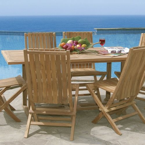Klassischer Esstisch - Macao - Il Giardino di Legno - Teakholz / Gestell aus Teakholz / rechteckig