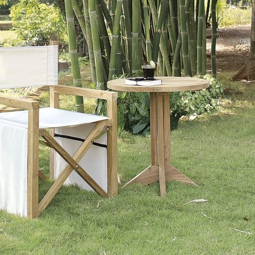 Moderner Bistrotisch - Macao - Il Giardino di Legno - Teakholz / Gestell aus Teakholz / rund