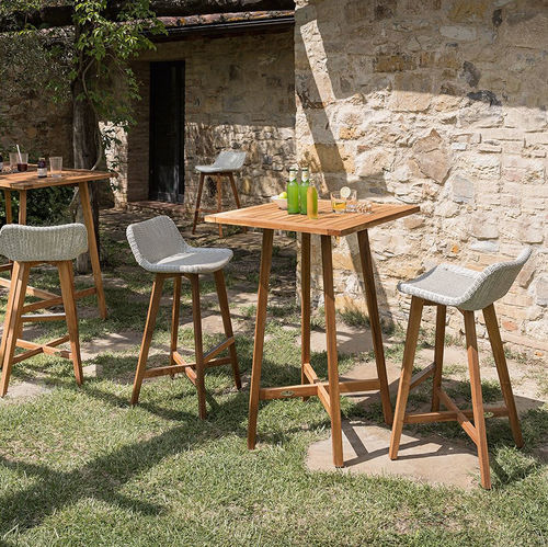 Klassischer Stehtisch - Gipsy - Il Giardino di Legno - Teakholz / Gestell aus Teakholz / rechteckig