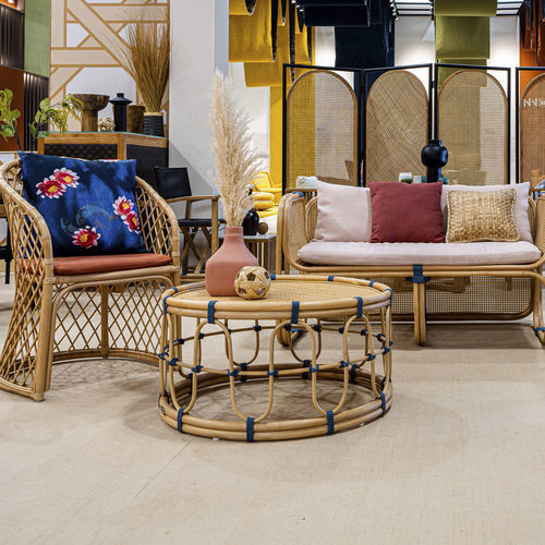 Moderner Couchtisch - Capriccio - Il Giardino di Legno - Rattan / Kordel / Gestell aus Bambus