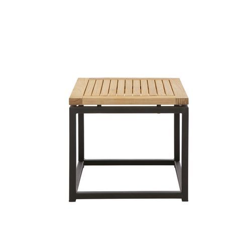 Moderner Beistelltisch - Lui & Lei - Il Giardino di Legno - Teakholz / Gestell aus Aluminium / quadratisch