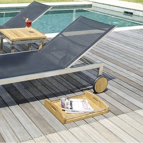 Teakholz-Serviertablett - Koko  - Il Giardino di Legno - für Privatgebrauch / für Pool