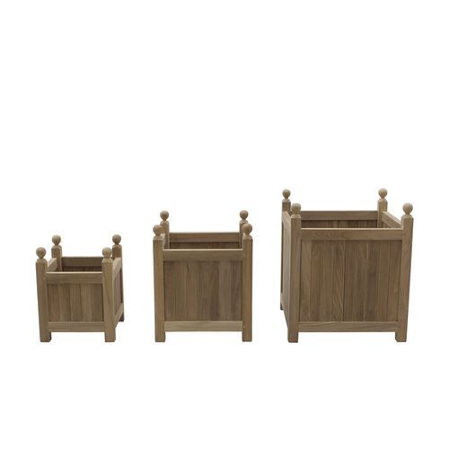 Teakholz-Pflanzgefäß - ACCP0803 - Il Giardino di Legno - freistehend / quadratisch / für Privatgebrauch