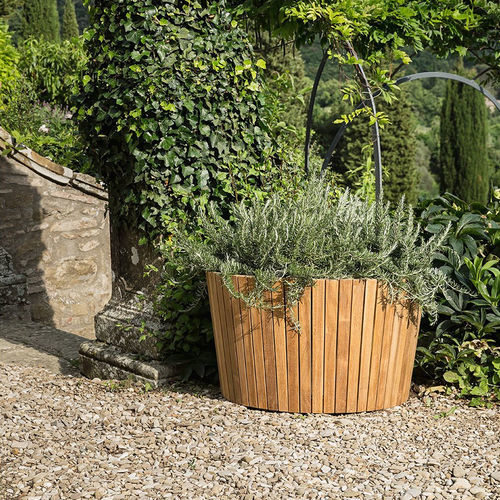 Teakholz-Pflanzgefäß - ACCP0857 - Il Giardino di Legno - rund / für Privatgebrauch