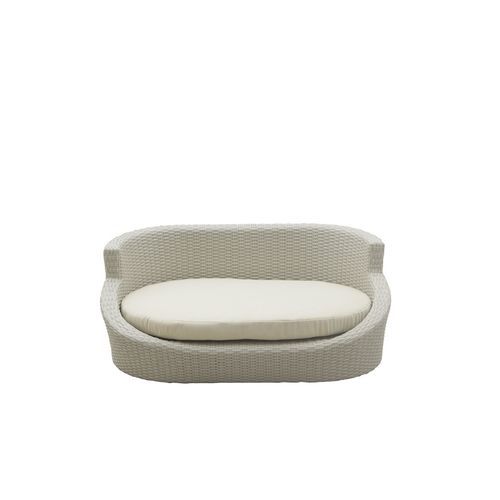 Stoff-Hundebett - Snoopy - Il Giardino di Legno - Rattan / beige / mit abnehmbarem Kissen
