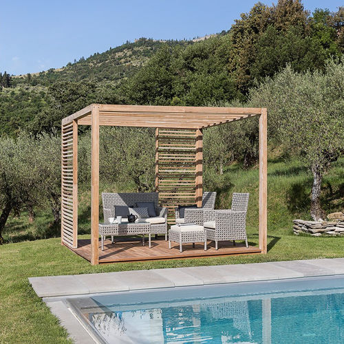 Teakholz-Pavillon - Saint Tropez - Il Giardino di Legno - Holzdach / mit Holzstruktur
