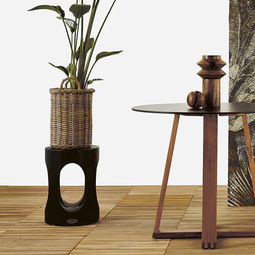 Moderner Hocker - Suar - Il Giardino di Legno - Holz / Gestell aus Holz / für Außenbereich