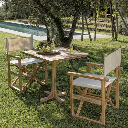 Moderner Bistrotisch - Regista - Il Giardino di Legno - Teakholz / Gestell aus Teakholz / quadratisch