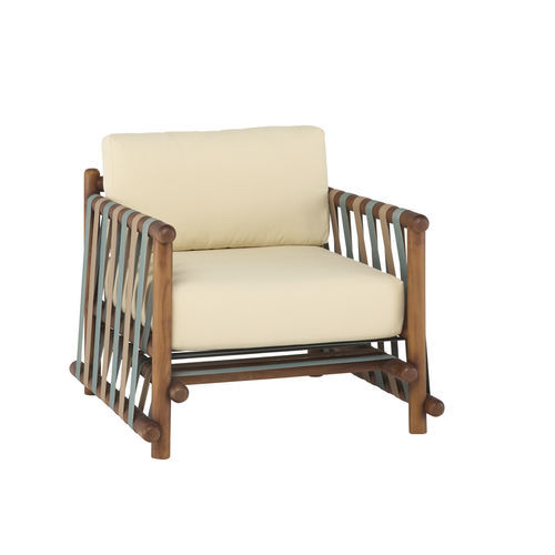 Moderner Relaxsessel - LIGN02B6 - Il Giardino di Legno - Stoff / Teakholz / geöltes Holz
