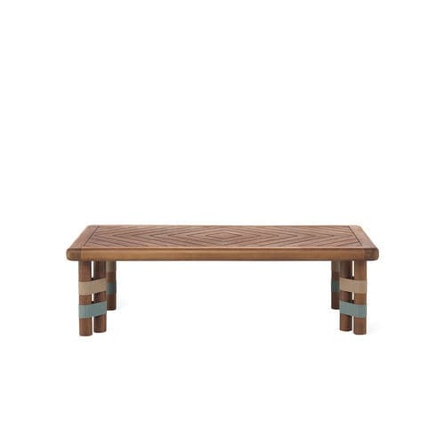Moderner Couchtisch - LIGN04I6 - Il Giardino di Legno - Teakholz / geöltes Holz / Gestell aus Teakholz