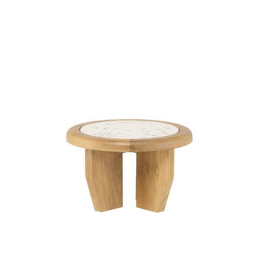 Moderner Couchtisch - OUTL04J1 - Il Giardino di Legno - Teakholz / Verbundwerkstoff / Gestell aus Teakholz