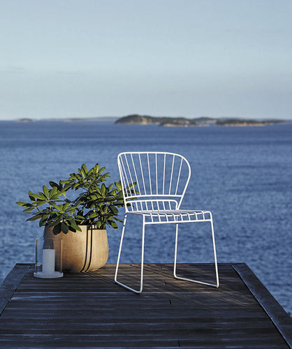 Moderner Gartenstuhl - RESÖ - Skargaarden - Stahl / mit Kufengestell / für Privatgebrauch
