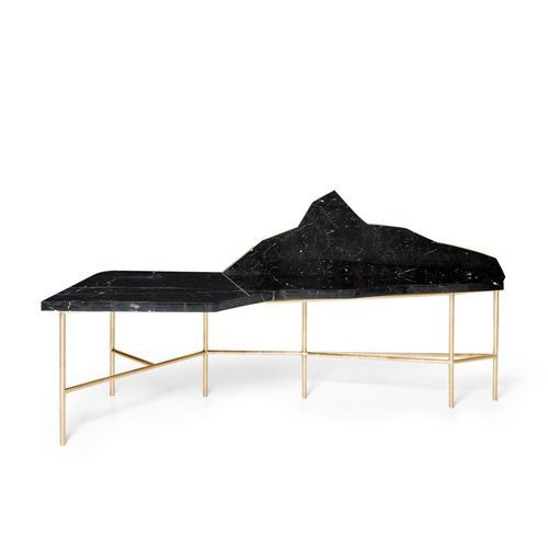Bodenstehender Schreibtisch - LANDSCAPE - Ginger & Jagger - originelles Design / Ebenholz / Metall