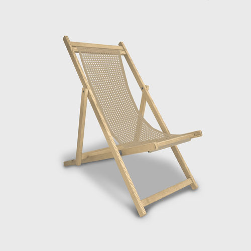Moderner Liegestuhl - AFRODITE SENZA BRACCIOLI - PALMAR arredi - abperlendes Gewebe / PVC / Buche