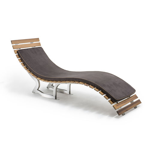 Moderne Sonnenliege - SINVS - PALMAR arredi - Teakholz / Iroko / Edelstahl