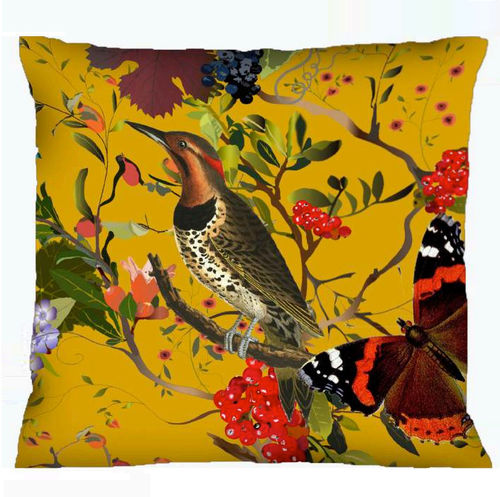 Kissen für Sofas - WOODPECKER - Foresti Home Collection Group srl - quadratisch / Tiermuster / Naturmotiv
