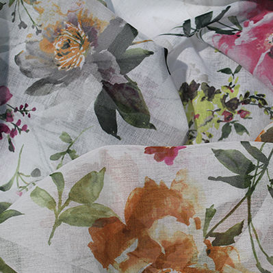 Vorhangstoff - STAMPATO MANET - Foresti Home Collection Group srl - Blumenmotive / Polyester