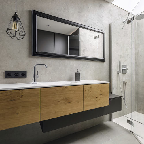 Verkleidungs-Dekorplatte - R109 PT Concrete - Kaindl - wandmontiert / für Innenausbau / für Decke