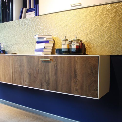 Möbeldekorplatte - K5413 RO OAK ENDGRAIN COGNAC - Kaindl - für Innenausbau / hochwiderstandsfähig / MDF