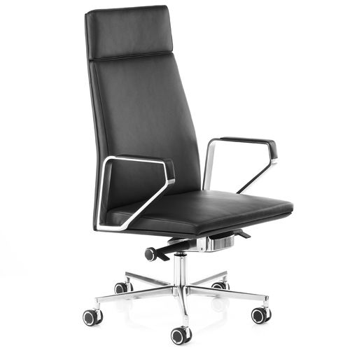 Hochlehner-Chefsessel - .PILOT - Spiegels - modern / poliertes Aluminium / für Büro