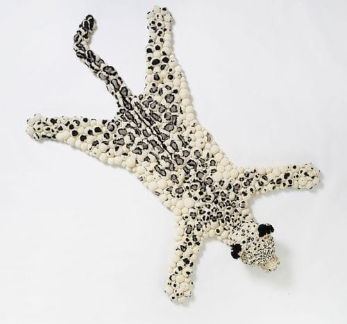 Teppich / originelles Design - Snow Leopard - MYK Berlin - Tiermuster / Merinowolle / handgeknüpft