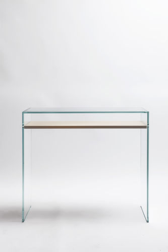 Moderner Konsolentisch - ZEN14 - ADENTRO - Holzfurnier / Hartglas / rechteckig