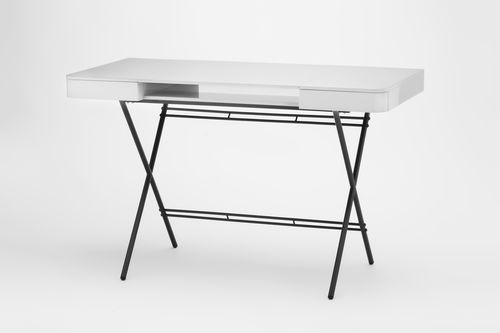 Moderner Schreibtisch - COSIMO - ADENTRO - lackiertes MDF / goldfarbenes Metall / mit Stauraum